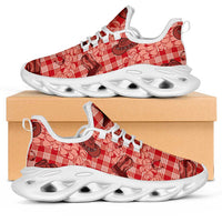 Red Palaka Hawaii Cowboy Clunky Sneakers Puakenikeni Lei Paniolo Papale Seamless Vibes LT14 Red - Polynesian Pride