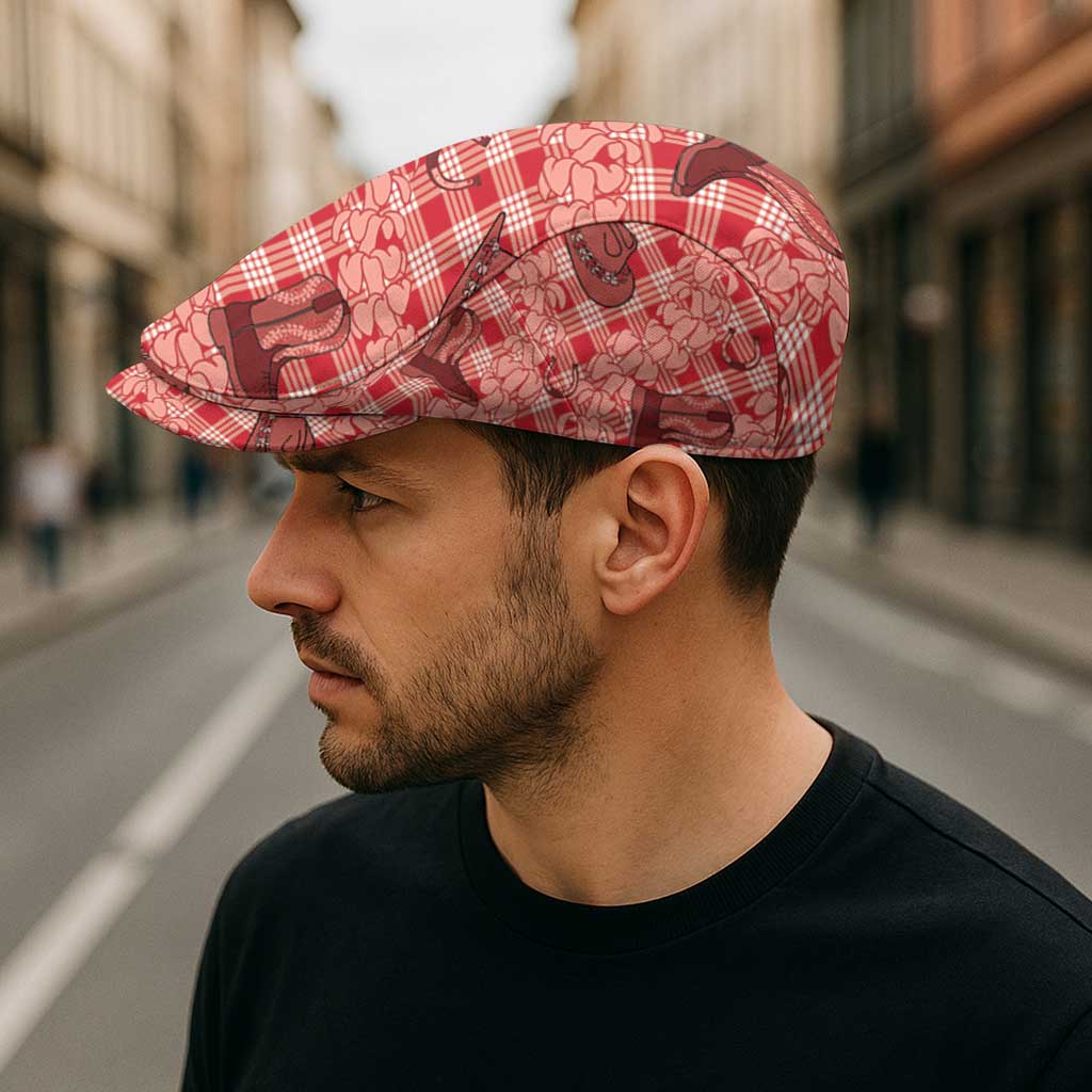 Red Palaka Hawaii Cowboy Jeff Hat Puakenikeni Lei Paniolo Papale Seamless Vibes - Polynesian Pride