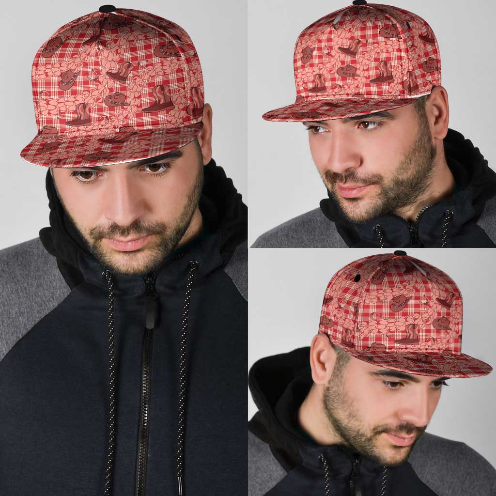 Red Palaka Hawaii Cowboy Snapback Cap Puakenikeni Lei Paniolo Papale Seamless Vibes - Polynesian Pride