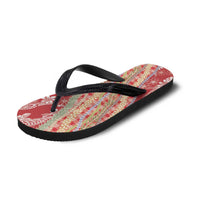 Red Palaka Hawaii Leis Flip Flops Hawaiian-plaid Elegant Tropical Vibes LT14 - Polynesian Pride