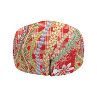 Red Palaka Hawaii Leis Jeff Hat Hawaiian-plaid Elegant Tropical Vibes - Polynesian Pride