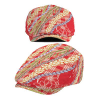 Red Palaka Hawaii Leis Jeff Hat Hawaiian-plaid Elegant Tropical Vibes - Polynesian Pride