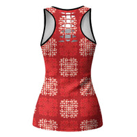 Red Palaka Quilt Hawaii Hollow Tank Top Traditional Hawaii-plaid Pattern LT14 - Polynesian Pride
