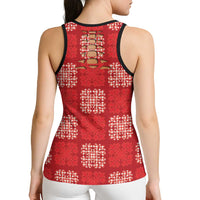 Red Palaka Quilt Hawaii Hollow Tank Top Traditional Hawaii-plaid Pattern LT14 - Polynesian Pride