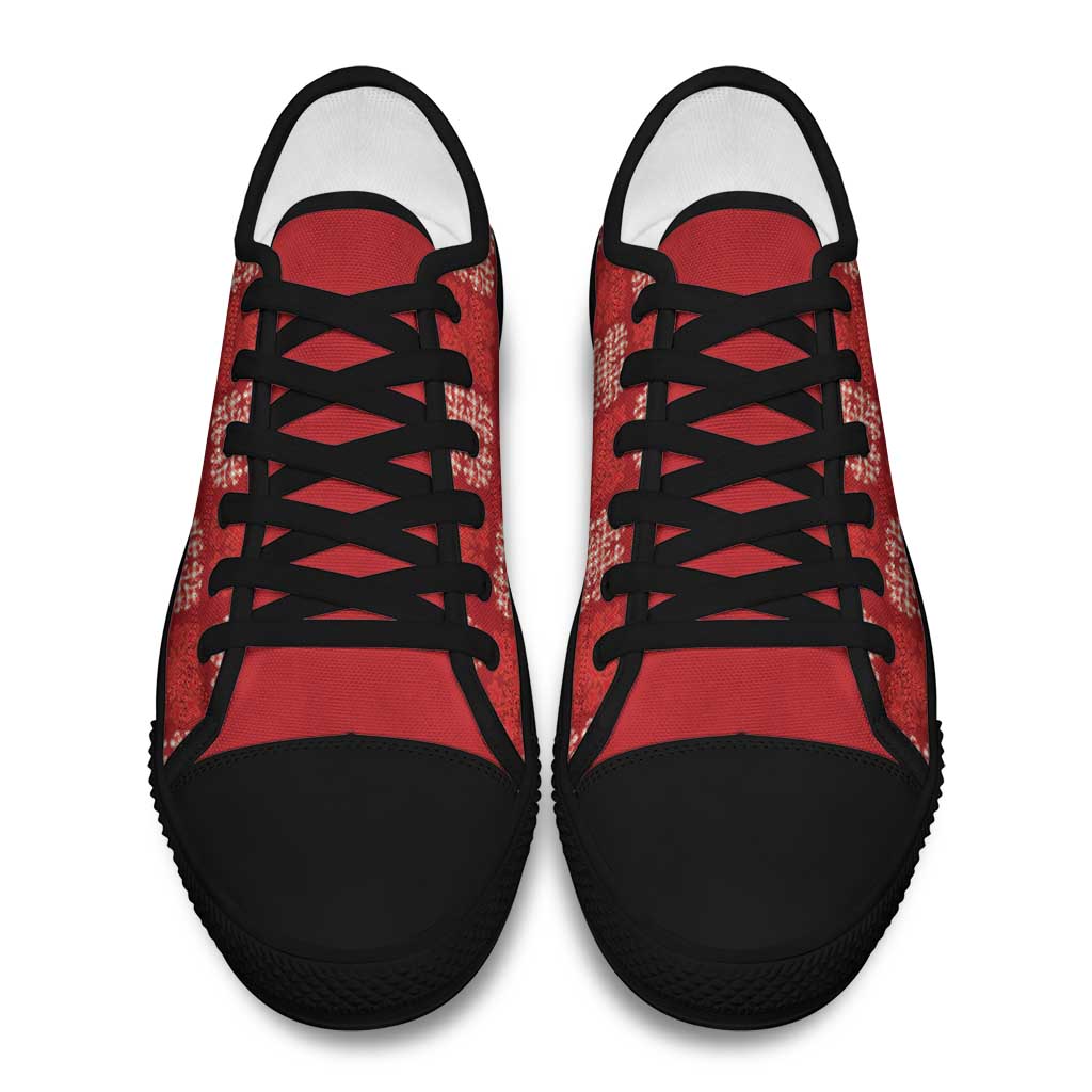 Red Palaka Quilt Hawaii Low Top Shoes Traditional Hawaii-plaid Pattern LT14 - Polynesian Pride