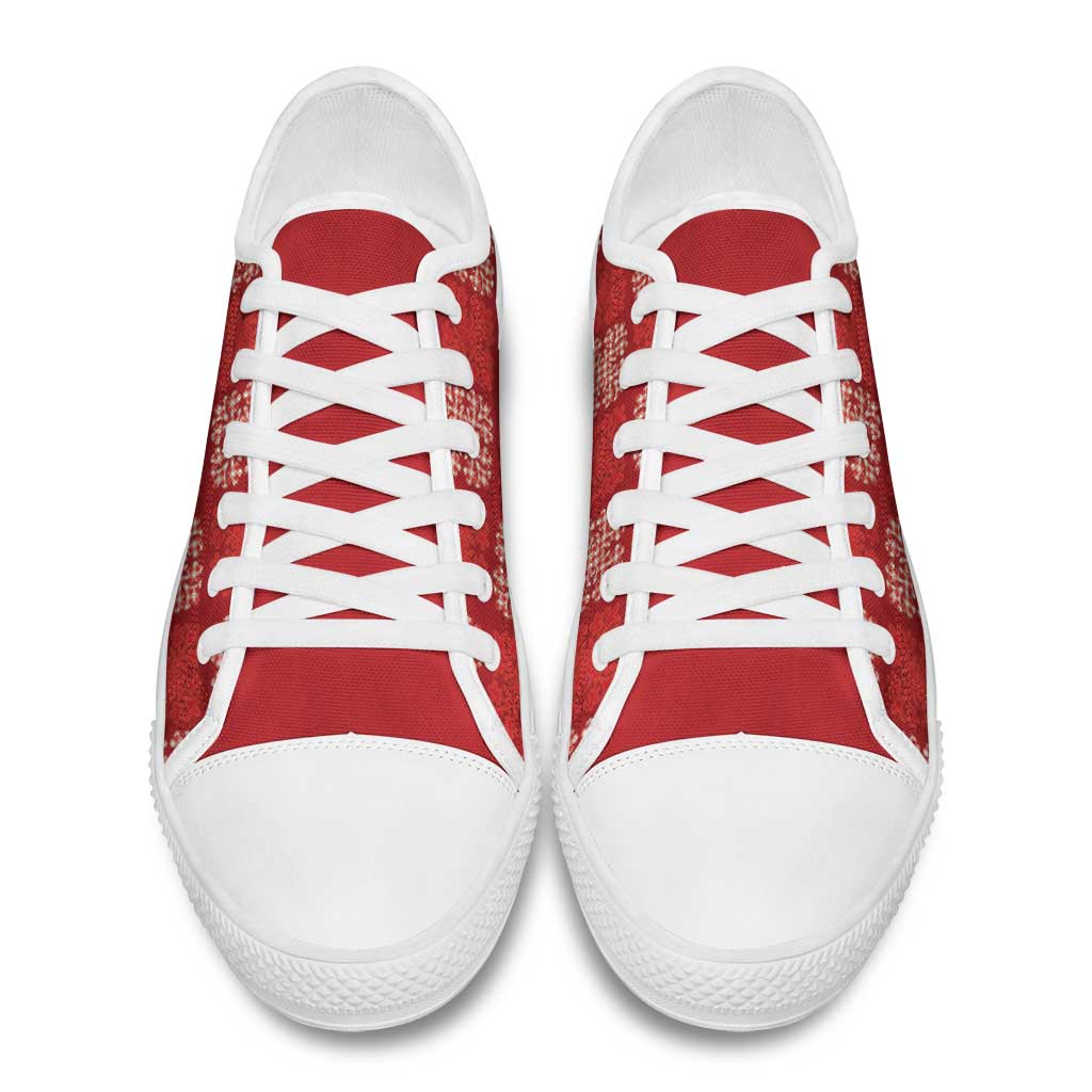 Red Palaka Quilt Hawaii Low Top Shoes Traditional Hawaii-plaid Pattern LT14 - Polynesian Pride