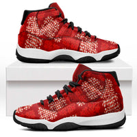 Red Palaka Quilt Hawaii Sneakers J11 Traditional Hawaii-plaid Pattern - Polynesian Pride