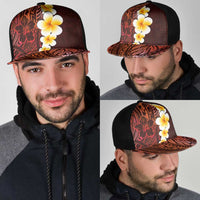 Red Polynesia Mesh Trucker Cap Plumeria Tropical Leaves With Galaxy Polynesian Art LT14 - Polynesian Pride