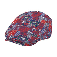 Red Samoa Manuia Le Kerisimasi Jeff Hat Pacific Patchwork Xmas Vibes - Polynesian Pride