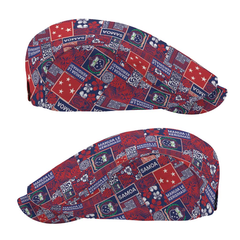 Red Samoa Manuia Le Kerisimasi Jeff Hat Pacific Patchwork Xmas Vibes - Polynesian Pride