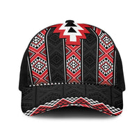 Red Taniko Aotearoa Mesh Trucker Cap Niho Taniwha Mix Poutama - Polynesian Pride