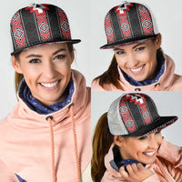 Red Taniko Aotearoa Mesh Trucker Cap Niho Taniwha Mix Poutama - Polynesian Pride