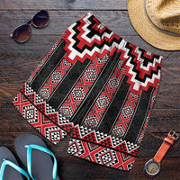 Red Taniko Aotearoa Shorts for Men Niho Taniwha Mix Poutama LT14 Red - Polynesian Pride