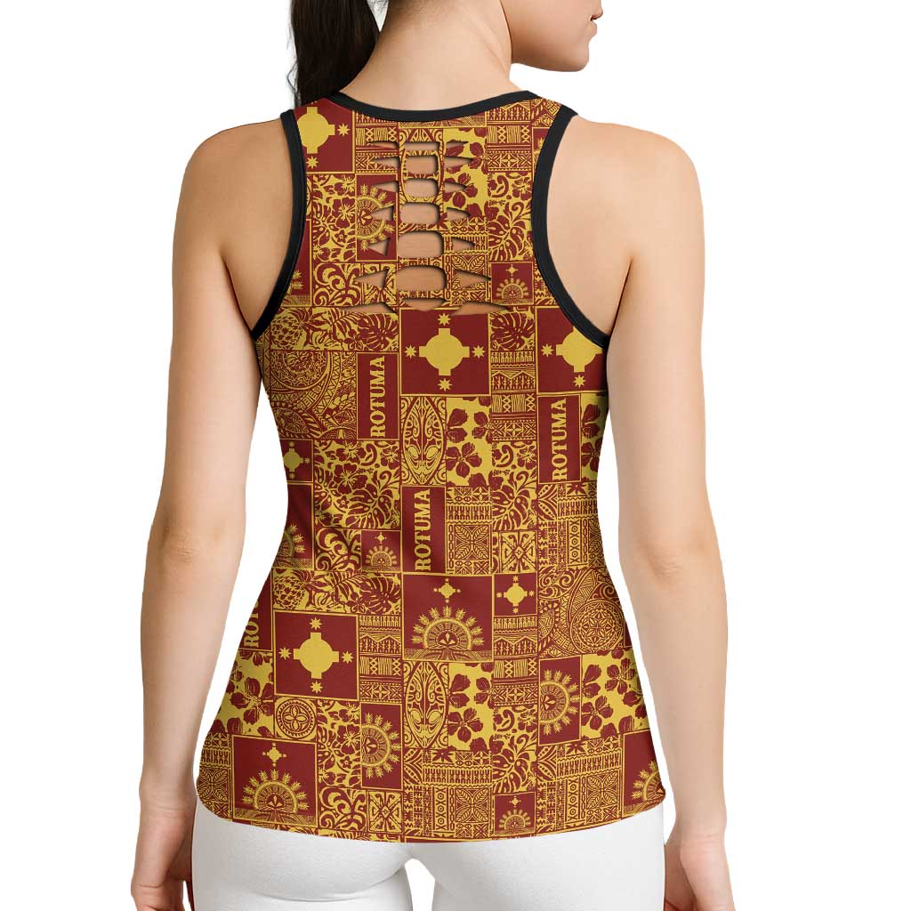 Rotuma Faiakse'ea 'e Kirisimasi Hollow Tank Top Pacific Patchwork Xmas Vibes - Polynesian Pride