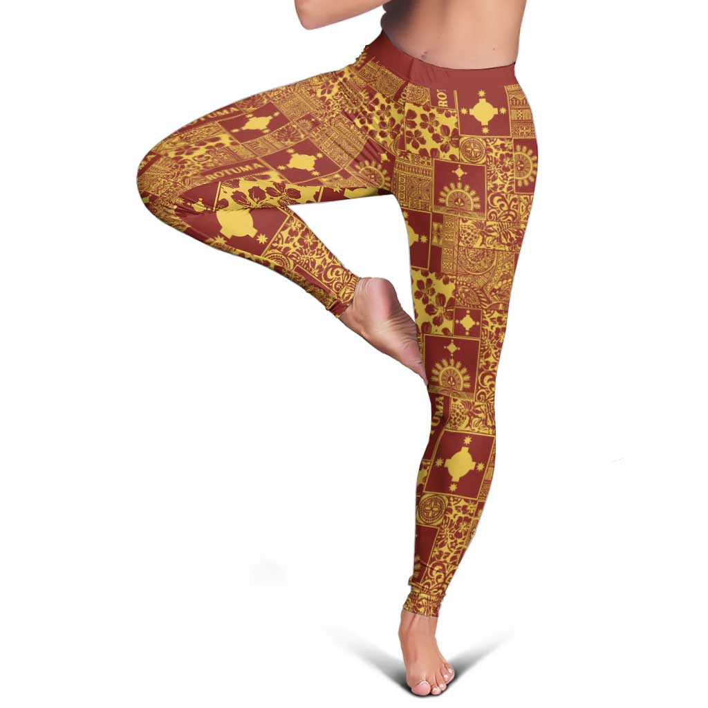 Rotuma Faiakse'ea 'e Kirisimasi Leggings Pacific Patchwork Xmas Vibes - Polynesian Pride