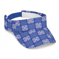 Royal Blue Palaka Quilt Hawaii Sun Visor Cap Traditional Hawaii-plaid Pattern
