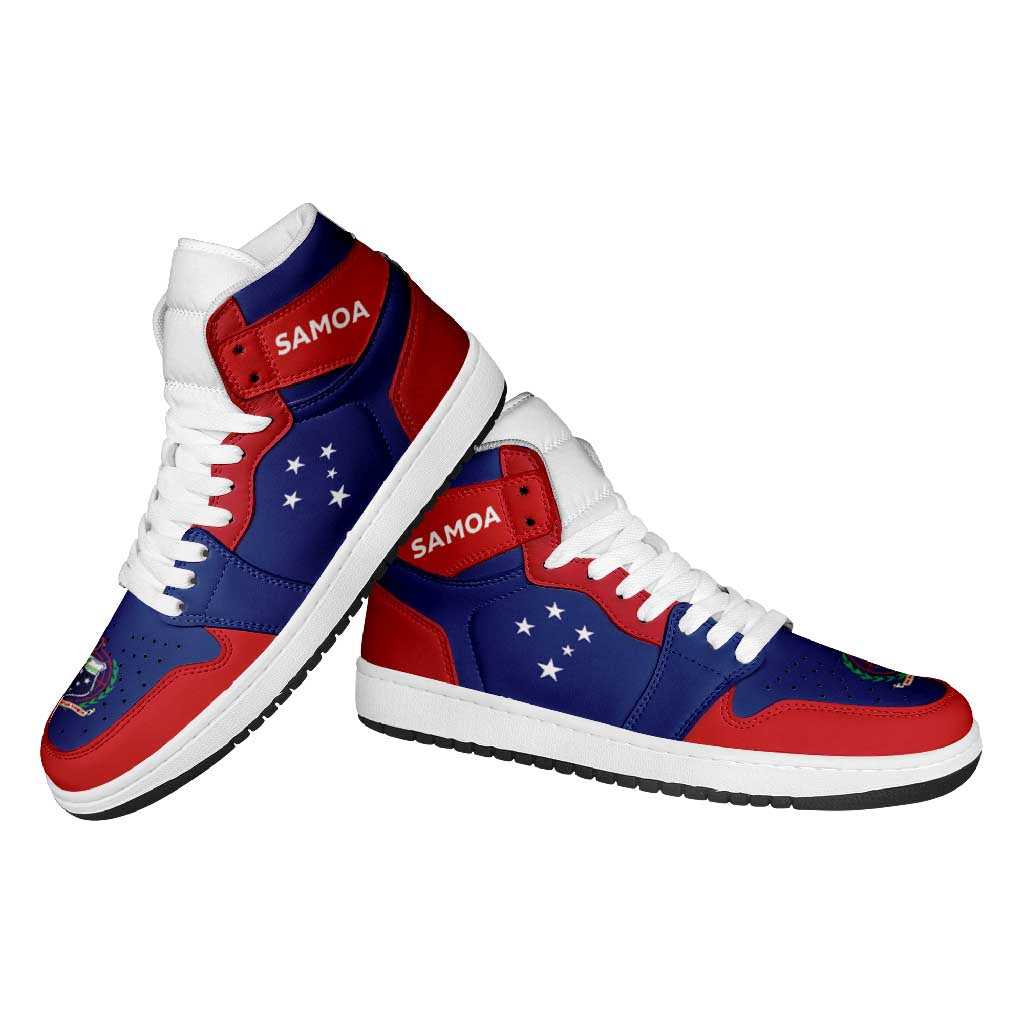 Samoa High Sneakers AJ1 Coat Of Arms Flag Inspired