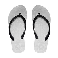 Samoa Lotu Tamaiti Flip Flops Tribal Tatau with Siapo Pattern LT03 White - Polynesian Pride