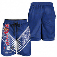 Samoa Rugby Shorts for Men Six Eight Five to The World - Pacific Motif