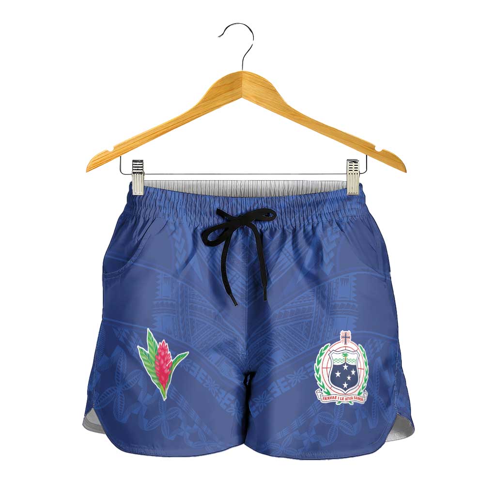 Samoa Rugby Shorts for Women Tatau Tribal Motifs Sporty Style LT03 - Polynesian Pride