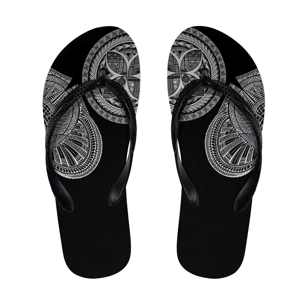 Samoa Traditional Tattoo Flip Flops Tribal Tatau Pattern LT03 Black - Polynesian Pride