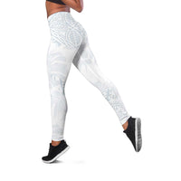 Samoa White Sunday Leggings Hibiscus Special