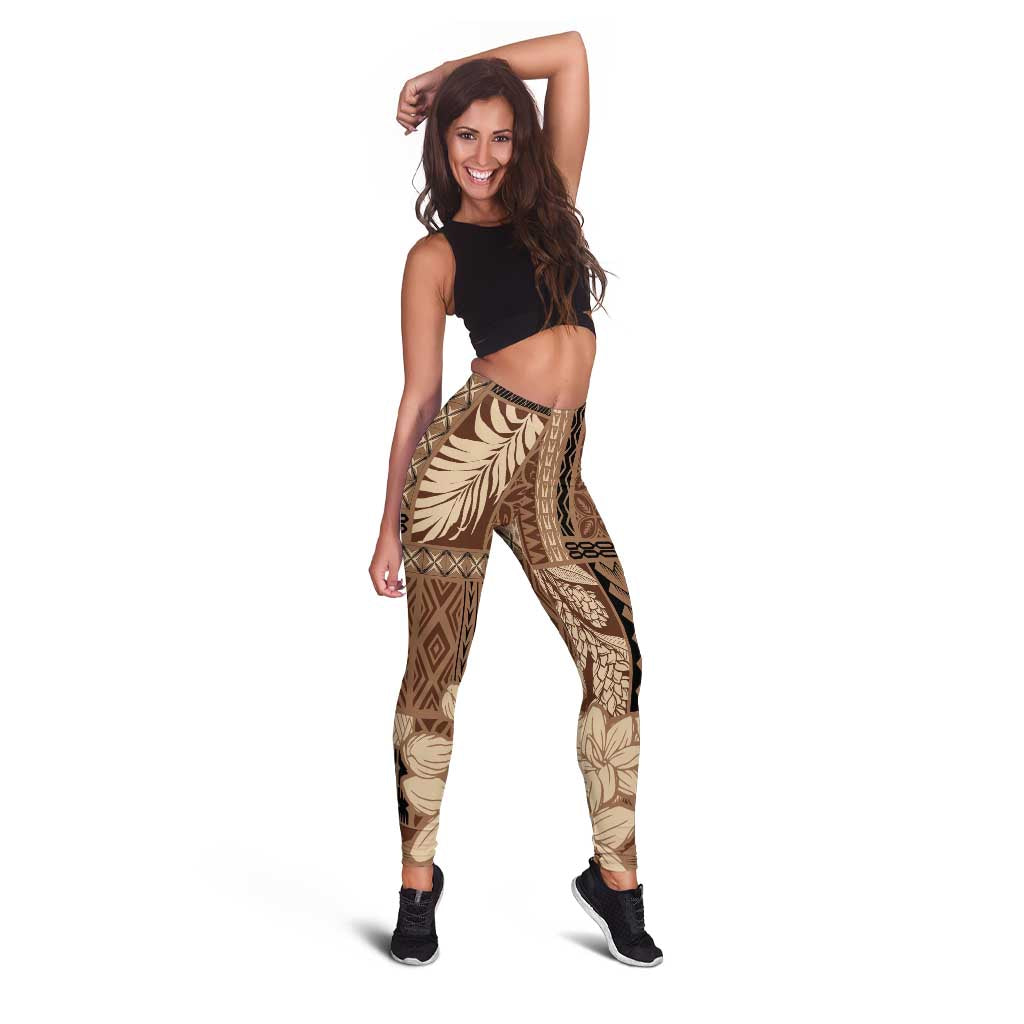 Samoa Women's Day Leggings Tiale Flower Mix Siapo Tapa LT7