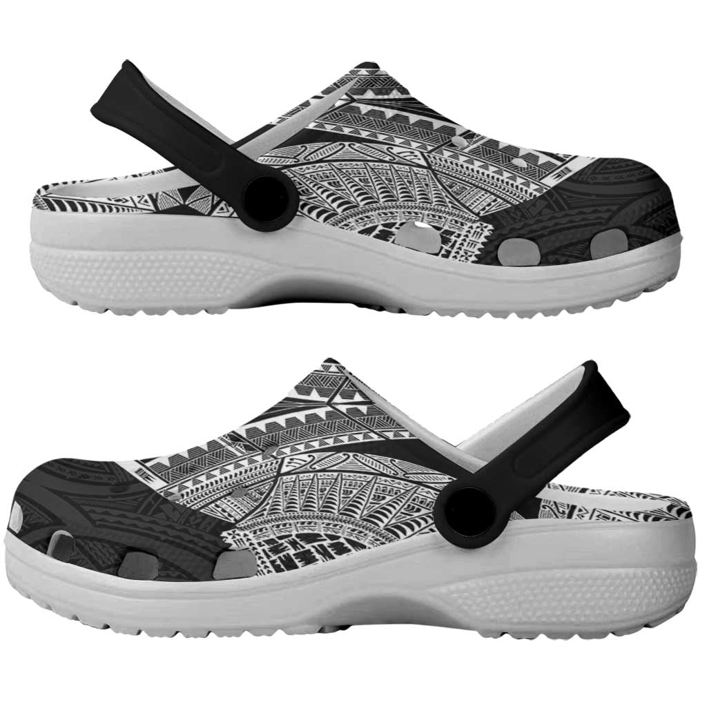 Samoan Traditional Art Tattoos Clogs Shoes Tatau Roman Reigns Black Color - Polynesian Pride