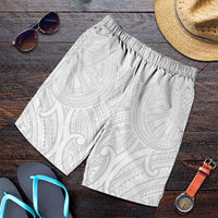 Samoan Traditional Art Tattoos Shorts for Men Tatau Roman Reigns White Color LT03 White - Polynesian Pride