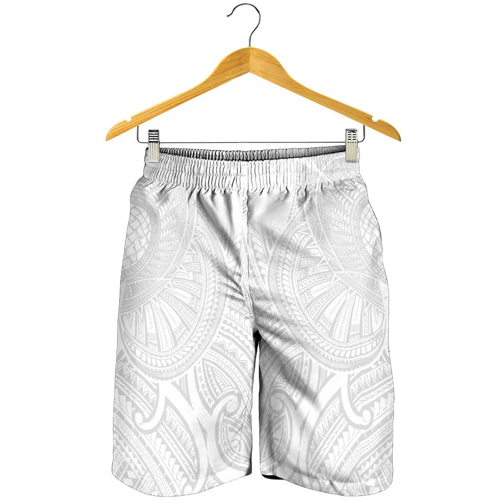 Samoan Traditional Art Tattoos Shorts for Men Tatau Roman Reigns White Color LT03 - Polynesian Pride