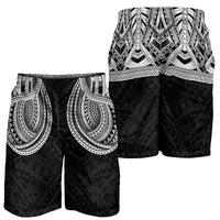 Samoan Traditional Art Tattoos Shorts for Men Tatau Tribal Motifs with Ula Fala Black LT03 - Polynesian Pride