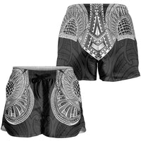 Samoan Traditional Art Tattoos Shorts for Women Tatau Roman Reigns Black Color LT03 - Polynesian Pride
