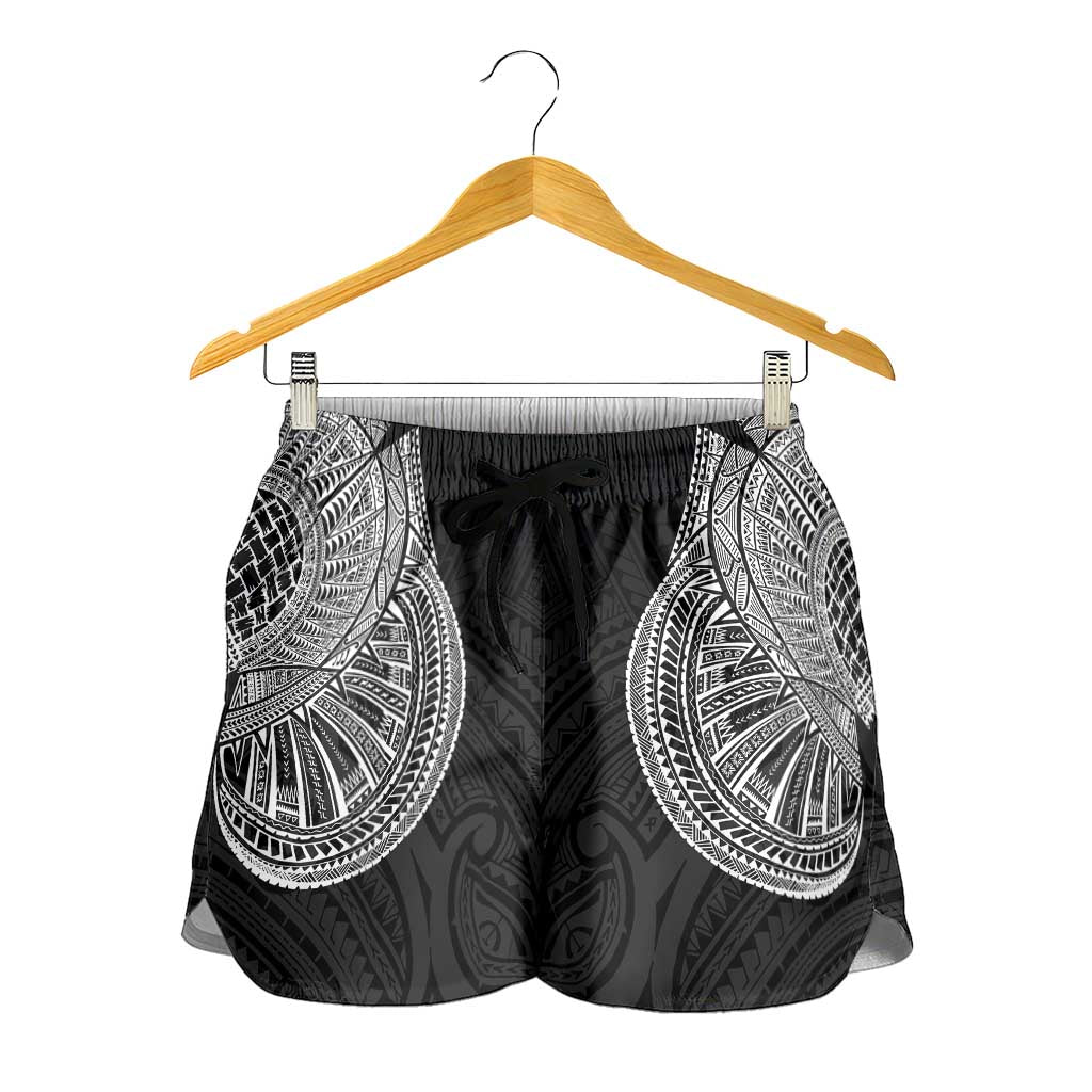 Samoan Traditional Art Tattoos Shorts for Women Tatau Roman Reigns Black Color LT03 - Polynesian Pride