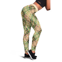 Seamless Pattern Puakenikeni and Kalo Leggings - Polynesian Pride
