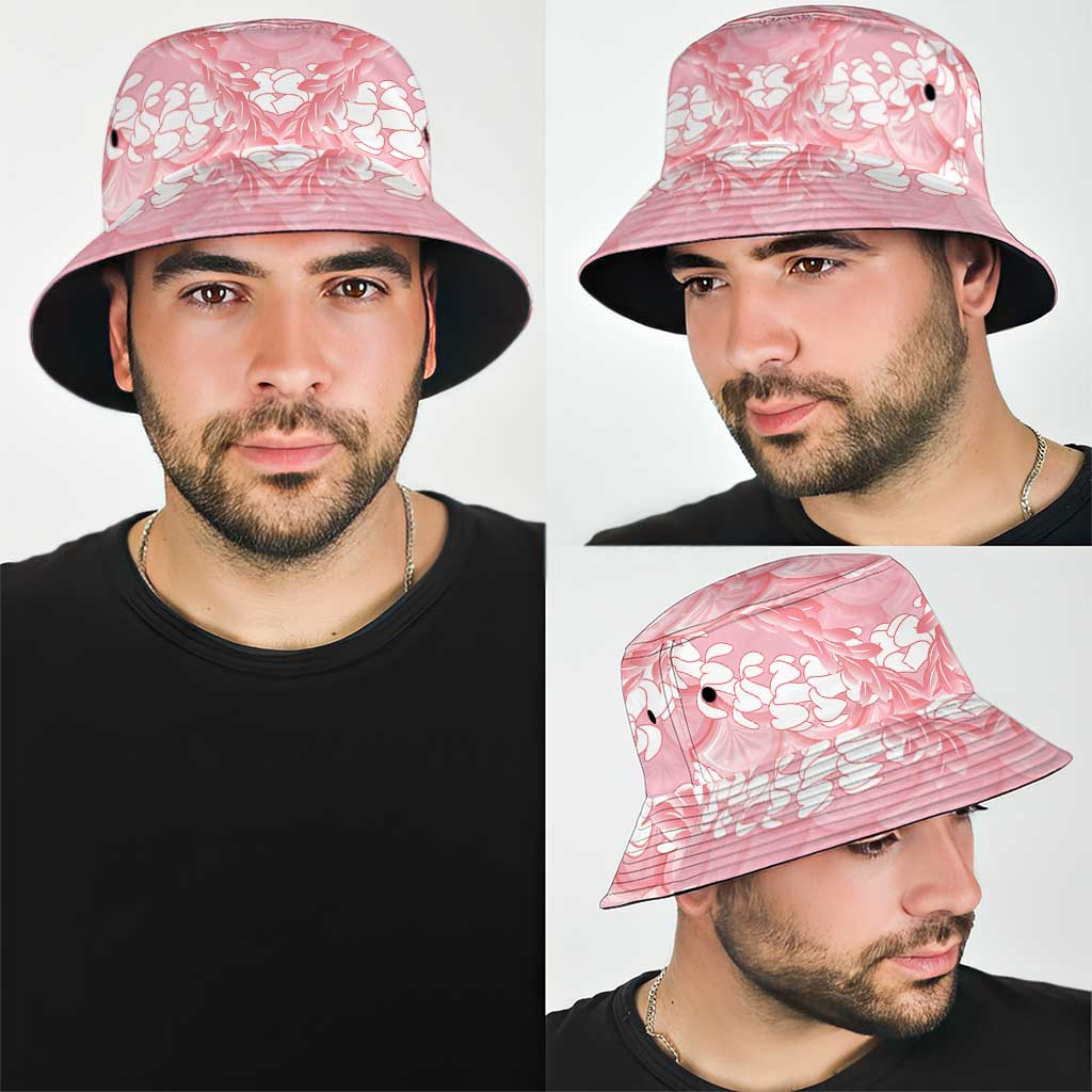 Soft Pink Mermaid Puakenikeni Maile Lei Bucket Hat