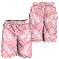 Soft Pink Mermaid Puakenikeni Maile Lei Shorts for Men