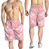 Soft Pink Mermaid Puakenikeni Maile Lei Shorts for Men
