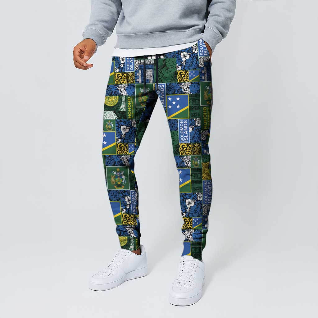 Solomon Islands Meri Kirihimete Jogger Pants Pacific Patchwork Xmas Vibes - Polynesian Pride