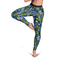 Solomon Islands Meri Kirihimete Leggings Pacific Patchwork Xmas Vibes - Polynesian Pride