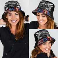 Super Samoa-Six Eight Five to The World Bucket Hat Traditional Samoan Tattoo Black Color LT03 - Polynesian Pride
