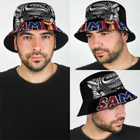 Super Samoa-Six Eight Five to The World Bucket Hat Traditional Samoan Tattoo Black Color LT03 - Polynesian Pride
