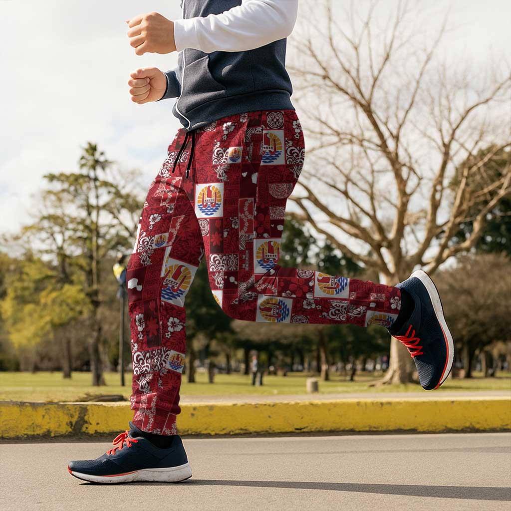 Tahiti Oaoa I Teie Noera Jogger Pants Pacific Patchwork Xmas Vibes - Polynesian Pride
