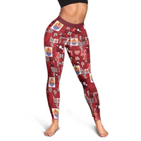 Tahiti Oaoa I Teie Noera Leggings Pacific Patchwork Xmas Vibes LT9 - Polynesian Pride