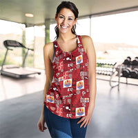 Tahiti Oaoa I Teie Noera Women Racerback Tank Pacific Patchwork Xmas Vibes LT9 - Polynesian Pride