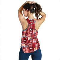 Tahiti Oaoa I Teie Noera Women Racerback Tank Pacific Patchwork Xmas Vibes LT9 - Polynesian Pride