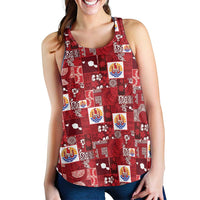 Tahiti Oaoa I Teie Noera Women Racerback Tank Pacific Patchwork Xmas Vibes LT9 - Polynesian Pride