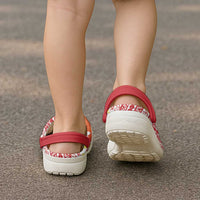 Tahiti Plumeria Tribal Pattern Clogs Shoes Wave Style Red LT05 - Polynesian Pride