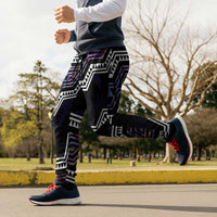 Taniko Aotearoa Mix Paua Shell Jogger Pants Niho Taniwha Lilac Glitter - Polynesian Pride