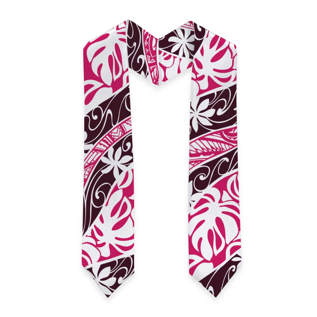 Tarona Tahiti Tiare Monstera Graduation Stole Polynesian Pattern Curve Style