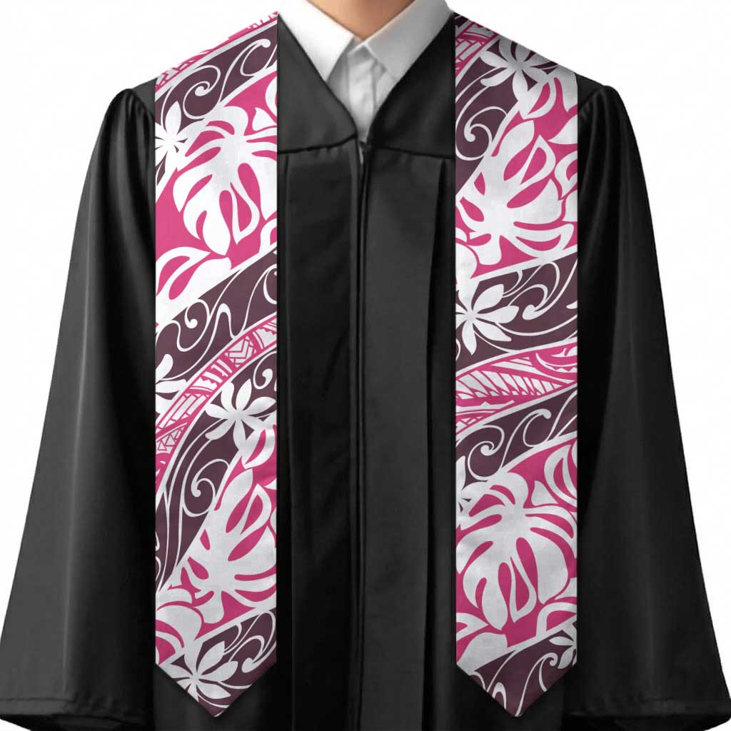 Tarona Tahiti Tiare Monstera Graduation Stole Polynesian Pattern Curve Style